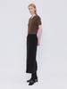 Leusejiem Basic Wool Tencel Long Skirt - Black