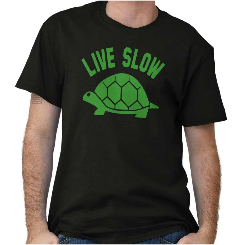 Live Slow Lazy Turtle Animal Lover Gift Womens or Mens Crewneck T Shirt Tee
