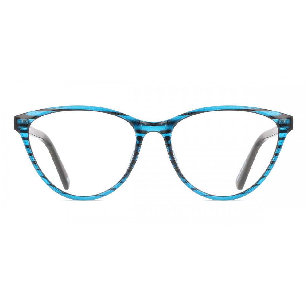 

Full Rim Cat Eye Transparent Stripped Blue Smartbuy Collection Lilly Cp127b Fashion Women Eyeglasses Stripped Blue/51