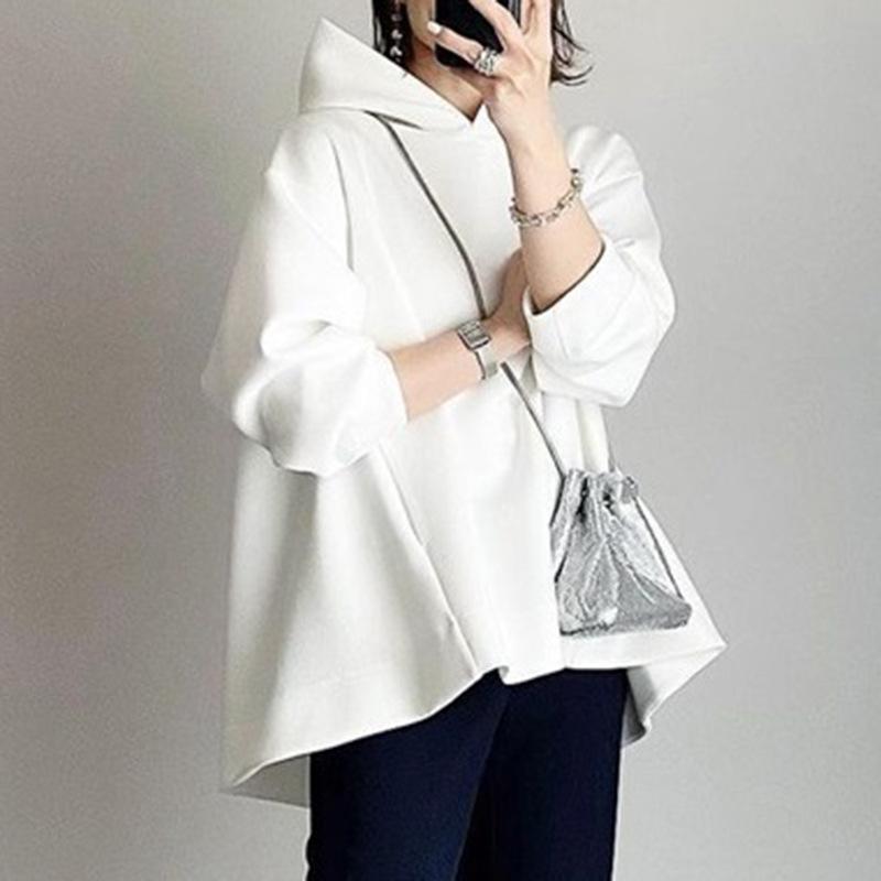 

Весенне-осенняя модная свободная женская толстовка с капюшоном с длинным рукавом, женская облегающая однотонная длинная толстовка с карманом, универсальная повседневная толстовка с капюшоном S-5XL