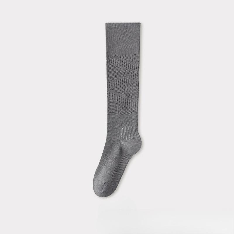 

Exercise Pressure Leg Stockings for Women, Pure Color, Ultra-thin, with Slight Pressure, Breathable, Mesh Design, for Rope Skipping and Running. 1 pair темно-сірий
