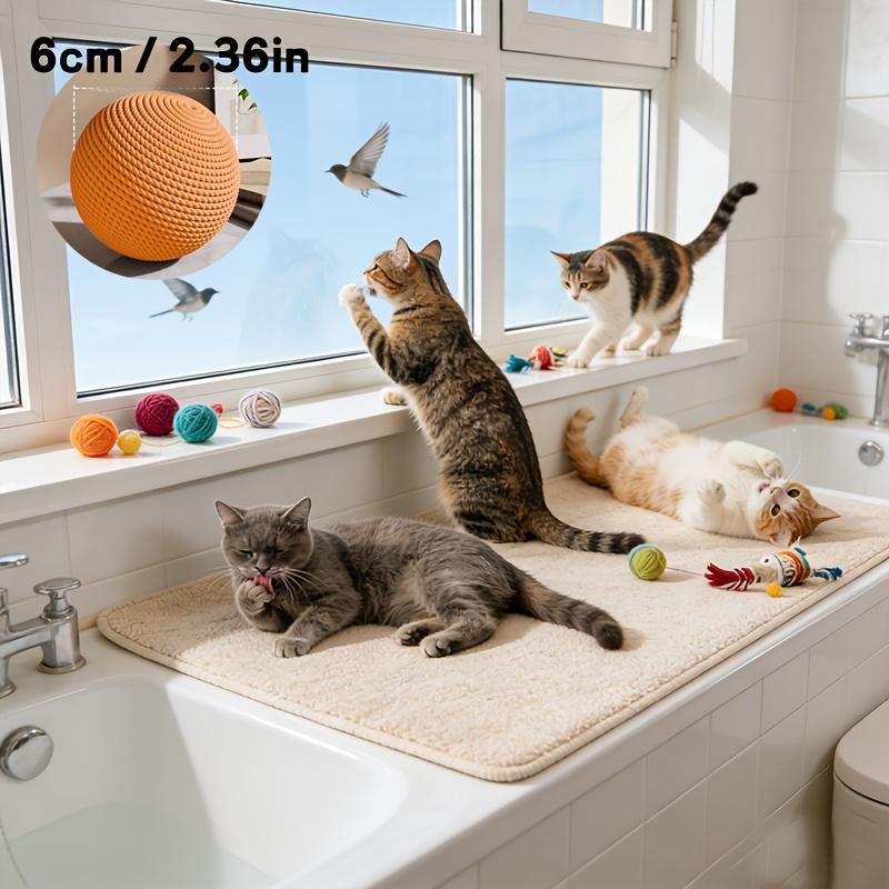

1PC Sisal Cat Toy Ball, Safe Sisal Material, Self-entertainment, Suitable for Indoor and Outdoor Festival Play помаранчевий