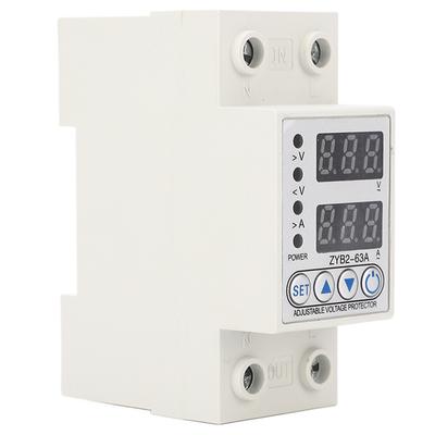 Voltage Current Protector Auto Reset Digital Display Over Under Voltage Protective Device for Home Hotel 2P 220V AC 63A