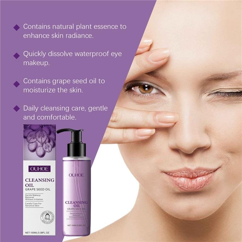 Grape Seed Cleansing Oil Makeup Remover Deep Purifying Clean Pores Oil Control Not Irritaing Moisturizing Facial Cleansing Oils