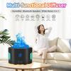 Oil Diffusers for Home Large Room,450ml Air Diffuser Humidifier with Bluetooth Speaker, White Noise and Remote, Flame Humidifier for Bedroom,Office,