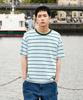 MINIMALPROJECT Minimal Embroidered Logo Border Stripe Ringer Short Sleeve T-Shirt Mst183 [Sky]