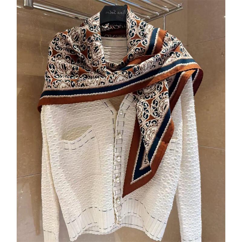 NINA SOLOR Floral Maillard Sheep Wool Scarf