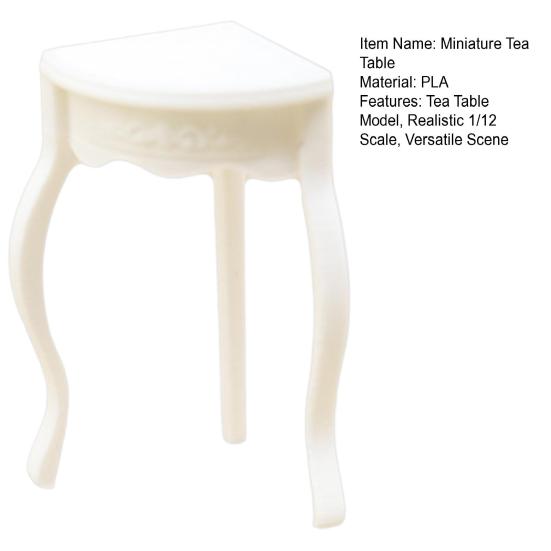 Miniature Corner Coffee Table 46034 Scale Realistic PLA Model Imaginative Play Display Furniture