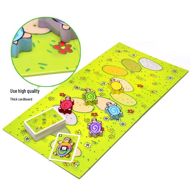 Run Run Turtle: High-Quality Wooden Educational Board Game for Kids