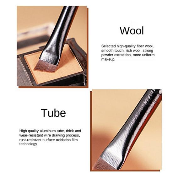 Yousheng 2Pcs Eyebrow Brushes Soft Bristles Labor-saving Nylon Inclined Flat Angled Eyeliner Brushes Makeup Tools Women Makeups