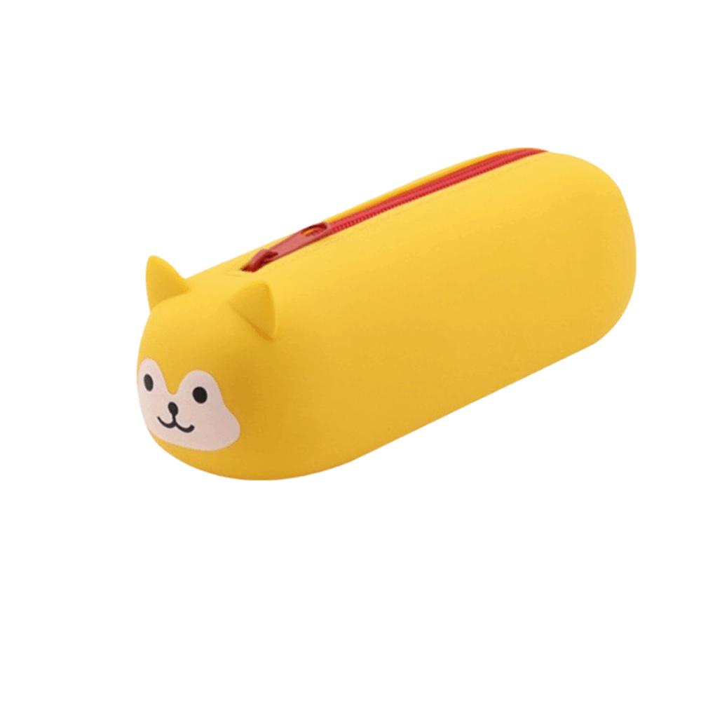 

Cartoon Animal Stationery Box Large Capacity Pouch Bag Cute Silicone Pencil Case School E