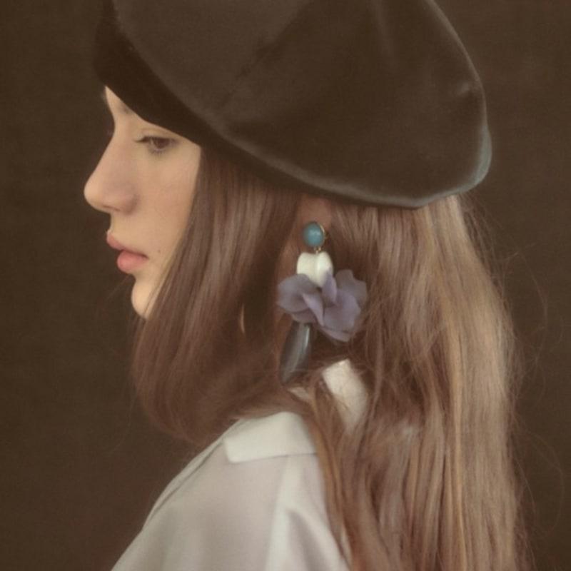 SHINJEO Velvet Beret _ Black