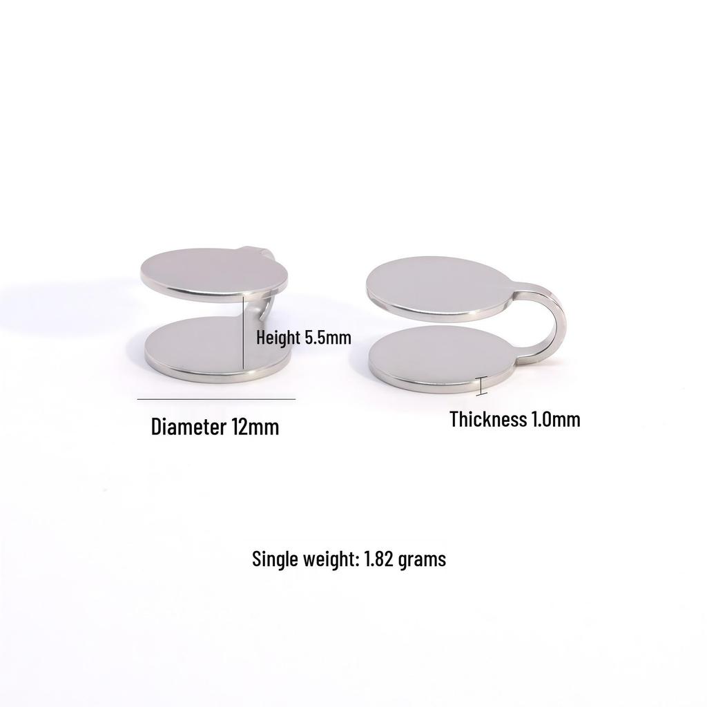Pince d'oreille créative ronde en acier inoxydable - Boucles d'oreilles DIY sans perçage et accessoires de bijoux