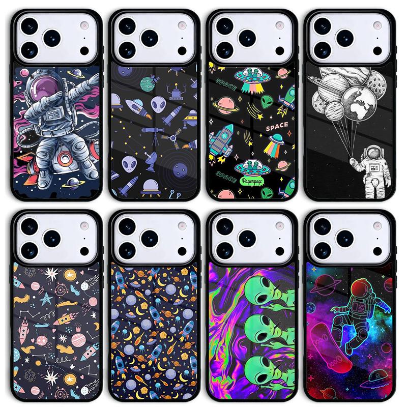 Astronaut Space Alien Mobile Phone Case for IPhone 17 AIR 16pro Max 15 14 13 12 11 Bumper Cover