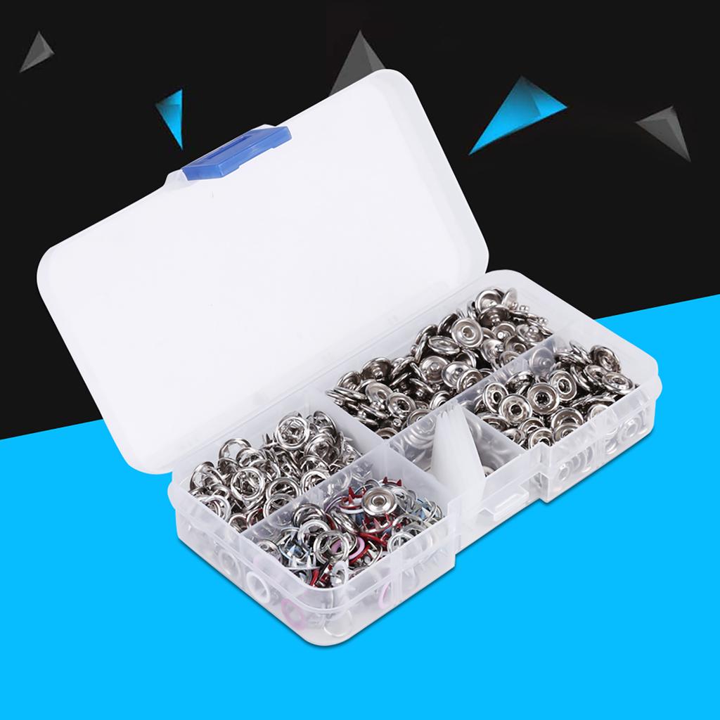Button Fasteners Press Studs 120 Sets Mix Colors Metal Prong Snap Buttons Fasteners Press Studs Plier Setting Tool Prong Snap