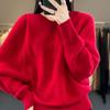 Autumn and Winter Knitted Sweaters Hoodies Women's Hooded Knitted Sweaters Loose and Warm V-neck Pullovers for Women