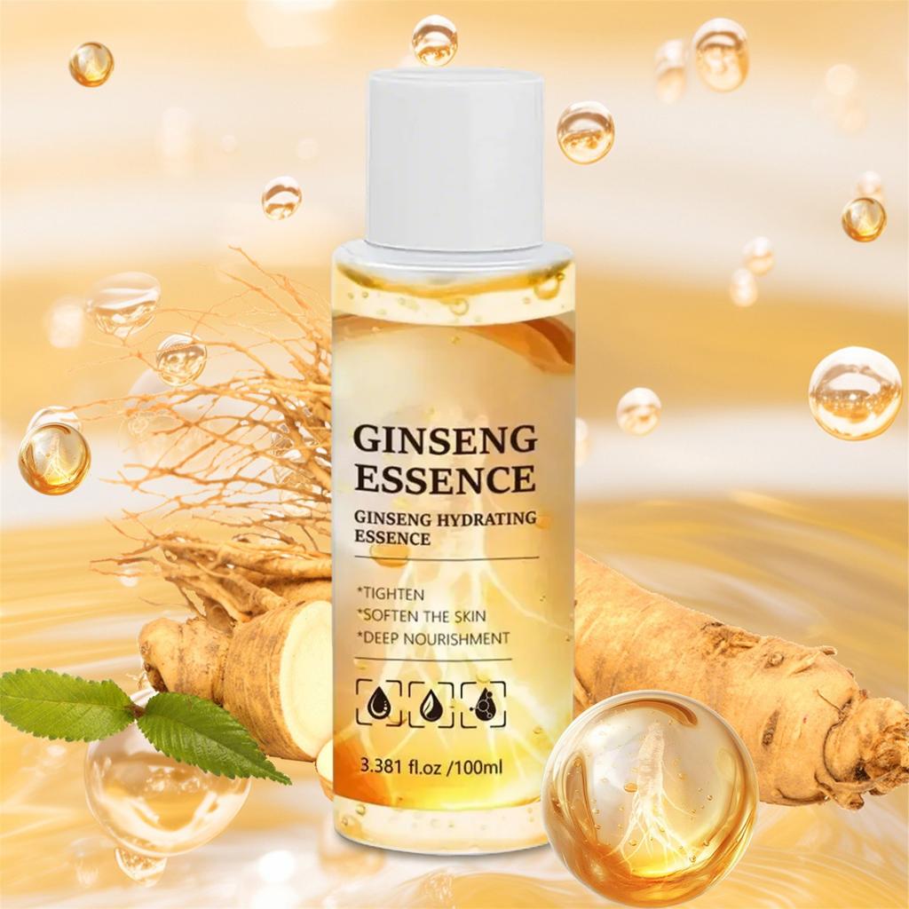 Facial Ginseng Liquid Deeply Moisturizes And Nourishes The Skin  , Making It Smooth And Firm And Brightens The Skin Tone  ,100ml  ,