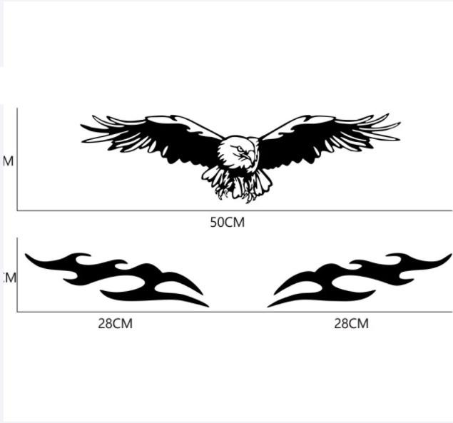 Autocolant pentru mașină, totemuri de foc vulturului, dungi de curse pentru mașini sport, acoperire pentru capotă de modelare DIY, decalcomanii de vinil, accesorii