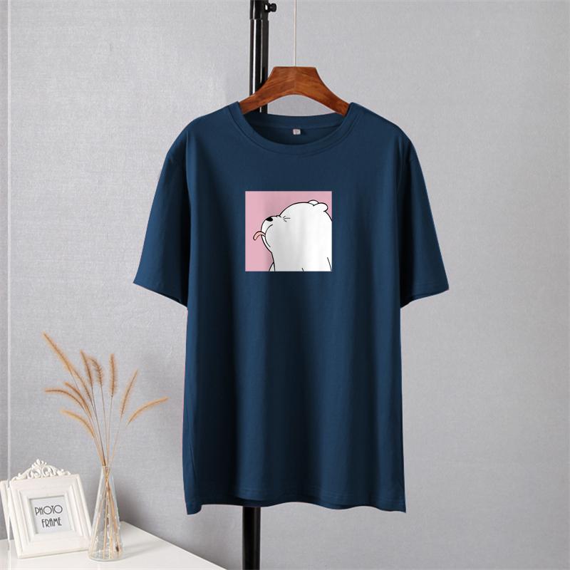 Shellsuning Oversized Cute Printed T Shirts for Women Summer New Basic Couple Clothes Fashion Casual Loose Vintage Cotton Tshirts Female Harajuku Tops