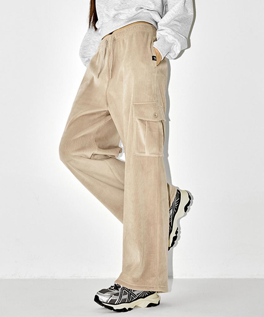 XEXYMIX Soft Corduroy Cargo Wide Pants Xfk3Pp1106 (B Type)