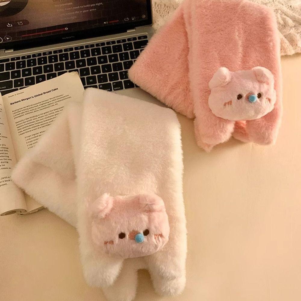 Thicken Windproof Cross Scarf Plush Neck Warmer New Neckerchief Wrap  Winter