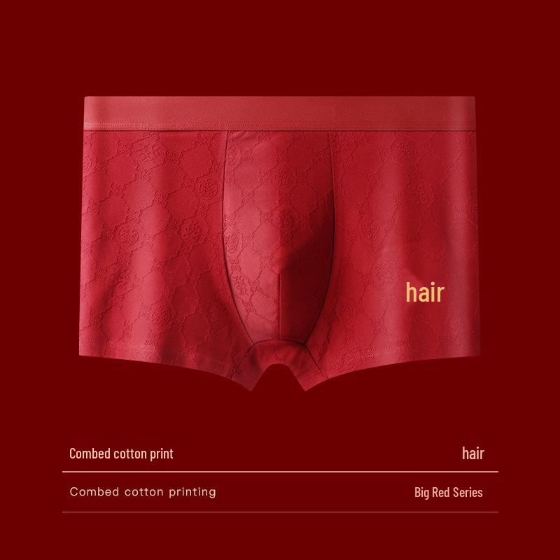 

Year of the Rat Pure Cotton Men s Red Underwear - Antibacterial Crotch, Gift for Boys 4XL (170-200 kg)