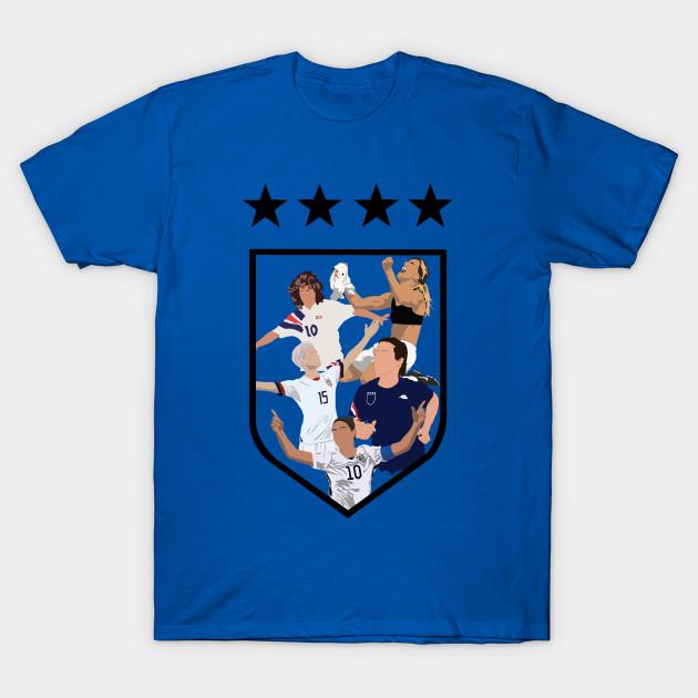 Men Black Print T-shirt Uswnt 4 Stars Equal Play Equal Pay No-Cut Transfer Paper Print Cotton Tshirt S королевский синий