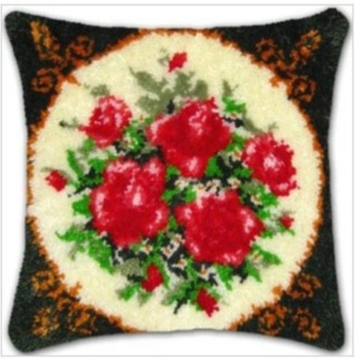 Flowers Plants Series Latch Hook Kit Butterfly Handmade Embroidery Pillow 3d Segment Embroidery Pillow Wool Handcraft Supplies 
