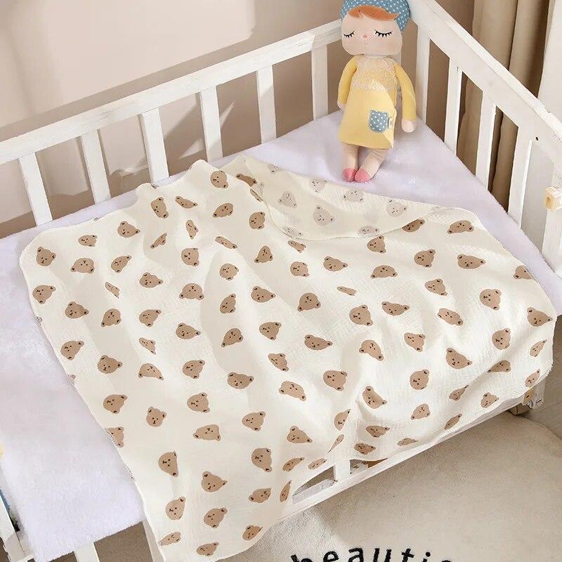 

80x80cm Baby Receive Blanket for Newborn Cotton Muslin Swaddle Blanket Bedding Infant Bath Towel Baby Items Mother Kids