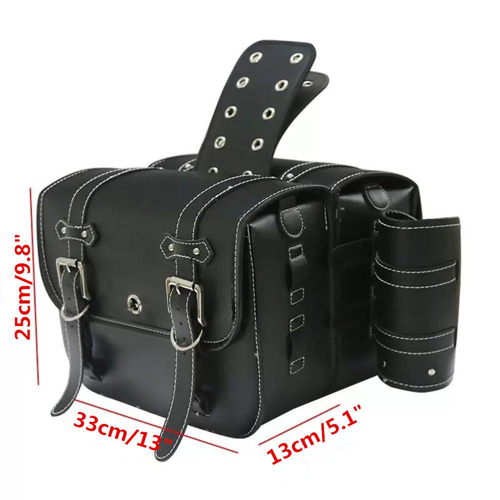 Retro Fashion Motorcycle Saddlebag PU Leather Saddle Bags Pouch Storage Case Side Luggage Tool Bags Universal Motor Accessories