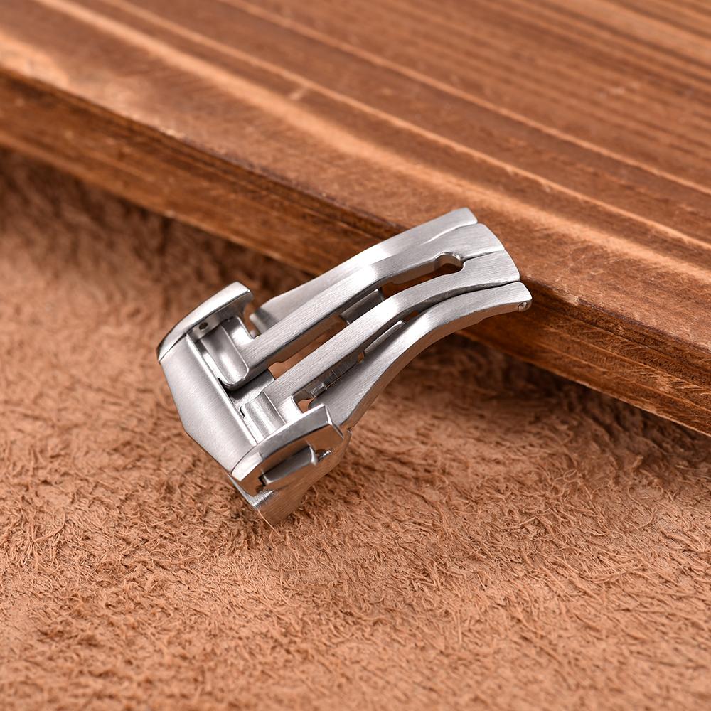 Metal Folding Buckle For Omega 18mm 20mm 22mm Stainless Steel Buckle Leather Rubber Watchband Clasp Steel Brush Deployment Clasp 18mm