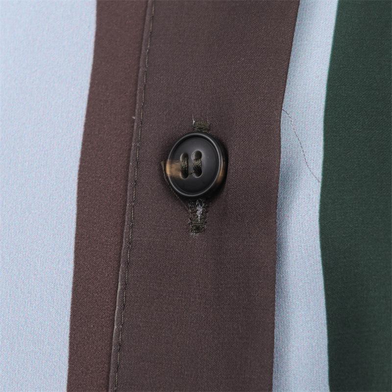 2025 Autumn Elegant Striped Silk Satin Shirt