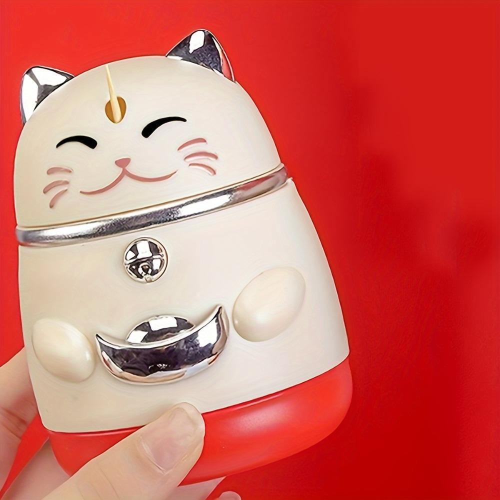 

1 шт. Держатель для зубочисток в виде милого кота - удобный выдвижной автоматический диспенсер для использования на кухне ресторана 1pc белый