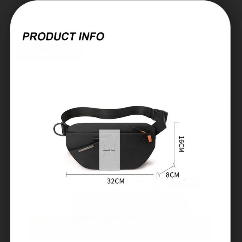 Men's Waterproof Chest Bag Multi-Pocket Waist Pack Outdoor Sports Running Belt Bag Travel Crossbody Sling Backpack