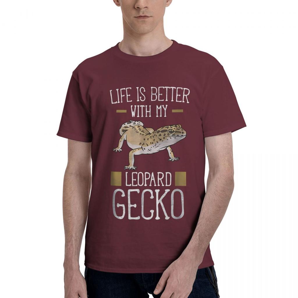 Life Is Better With My Leopard Gecko Shirt  Reptile 1 100 Cotton Casual Breathable Confortable Top Short Sleeve TShirt Mens