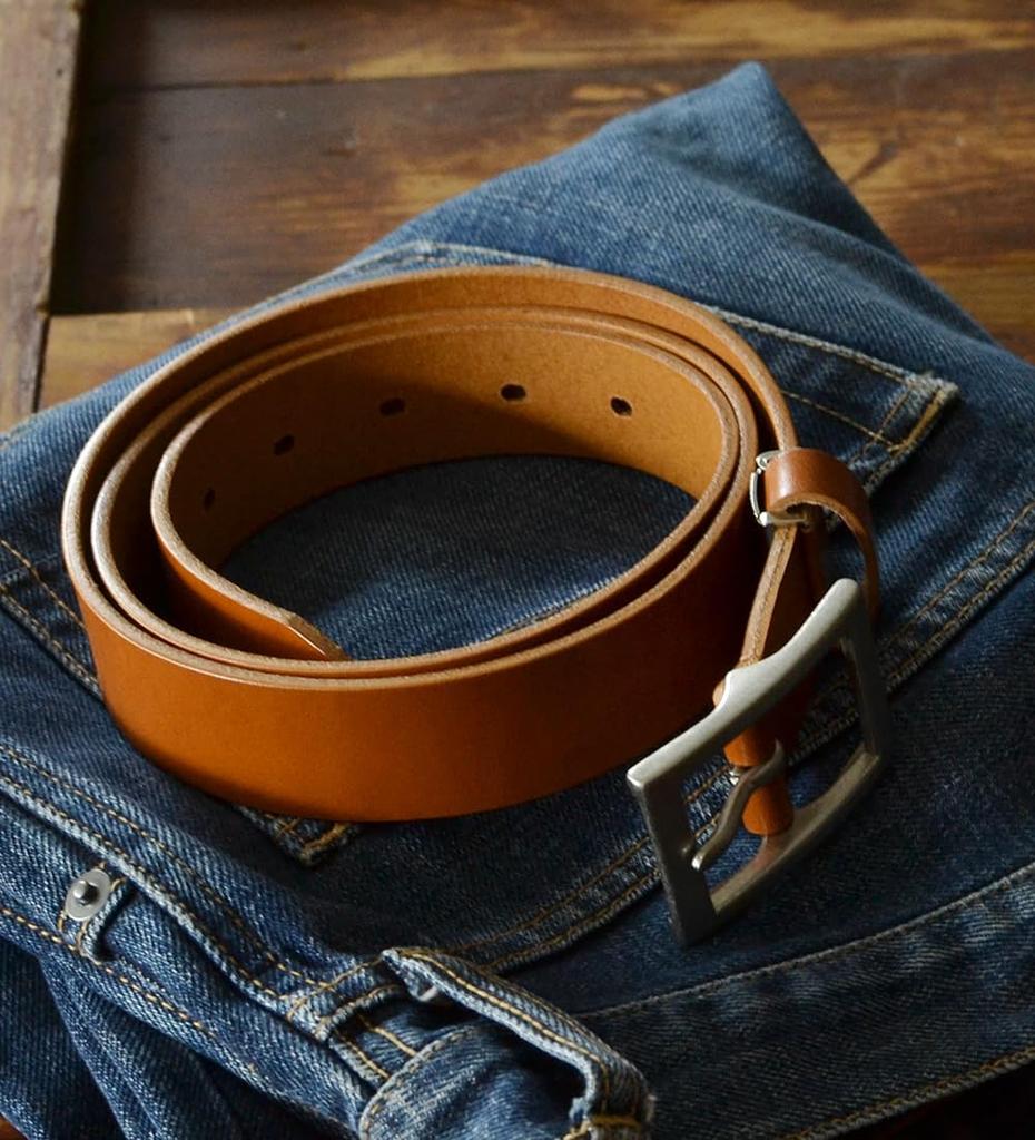Nipponde Handmade Tochigi Made In Belt Specialty Store Belt BLLB0734 Belt, Leather, Japan, Business/Casual, 3cm, Lab, (Brown)