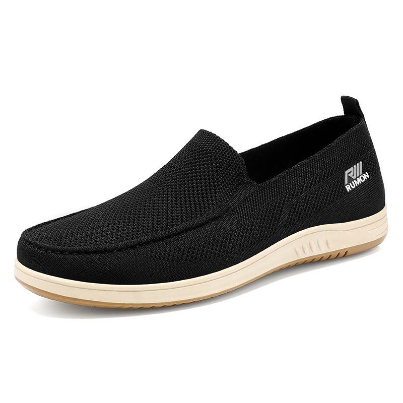 Men's Casual Fly-Knit Slip-On Mesh Shoes - Breathable and Odor-Resistant