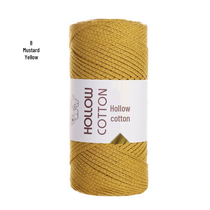 2mm Hollow Pure Cotton Scarf & Bag Yarn for DIY Crochet and Handwoven Projects