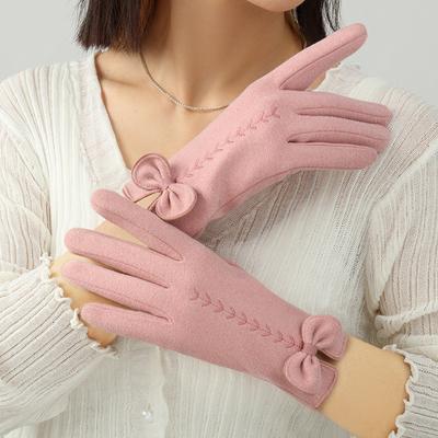 Fleece Warm Gloves Anti-Cold Solid Color Gloves Winter Touch Screen Gloves