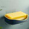 Wall Mounted Soap Dish With Drain Water Home Self-Adhesive No Punching Bathroom Shelf Supplies Storage Box Solid Soap Box Holder