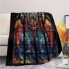 Colorful Dragons  Print Flannel Blanket, High quality Comfortable for All Seasons, Home Decor, Warmth and Comfort