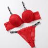 Lace Bra Thong Set Push Up Underwear Set Women Panties Hollow Lace Intimates Bras and Panty Set