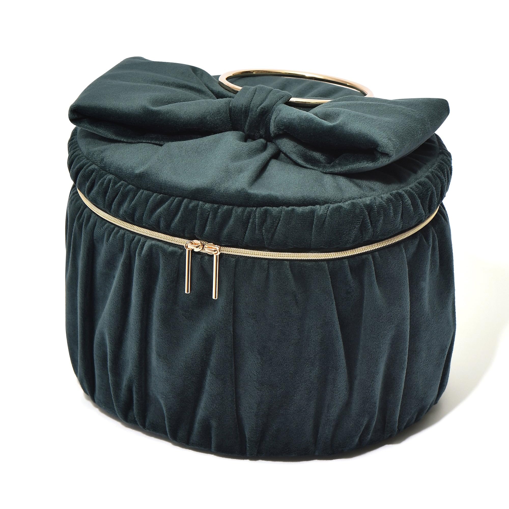 

Francfranc Вельветовая лента Косметичка для макияжа, Большая, Зеленая, Косметичка, Коробка, зелёный