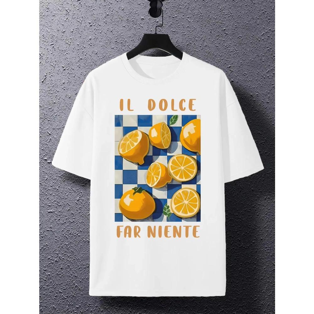 Il Dolce Farniente Lemon Trend Ropa De Verano Camiseta Estampada Camiseta Casual De Hip Hop