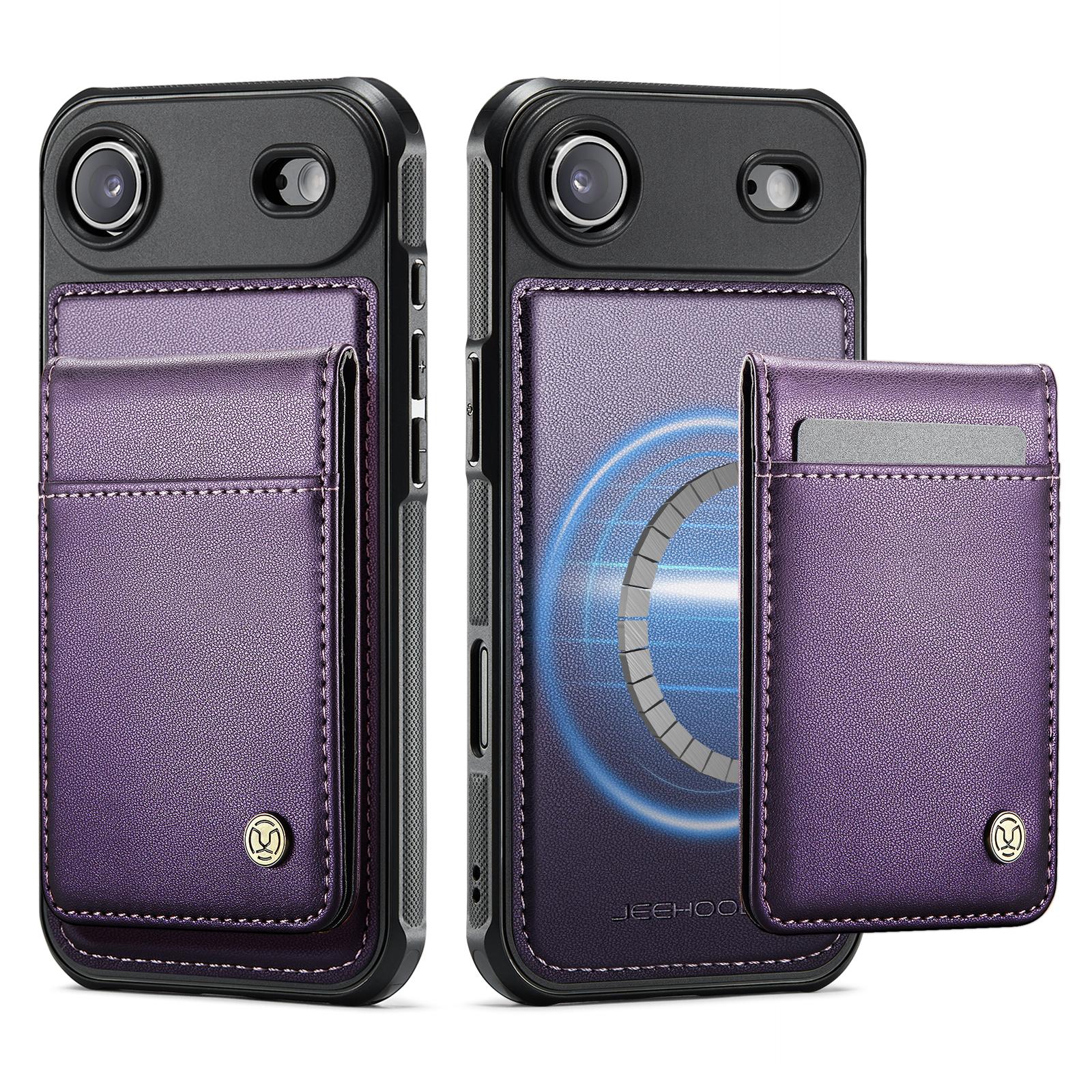 

2 in 1 Detachable Magnetic Leather Wallet Vertical Cards Solt Case For iPhone 17 Pro Max 16 15 14 13 12 11 Plus 17air Bag Cover iPhone 13 Pro фиолетовый