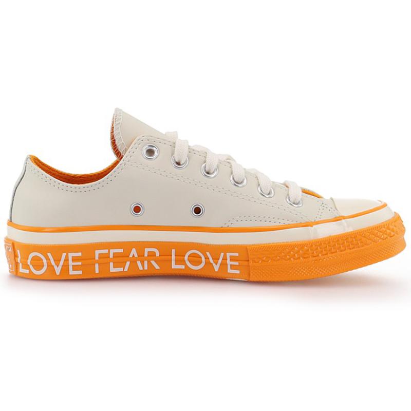 Converse Pantofi Sport Joasă Pânză Versatili Zilnici Ediție Limitată Ziua Îndrăgostiților anii 1970 Femei Alb Portocaliu
