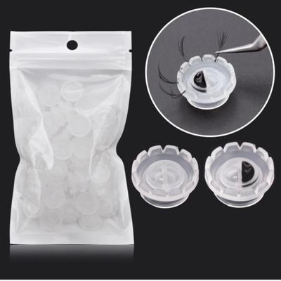100Pcs Eyelash Glue Holder Eyelashes Extension Quick Flowering Blossom Cup Ring Adhesive Stand Makeup Tools
