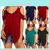 Elegant Womens Off Shoulder V Neck Chiffon T-shirt With Classic Timeless Appeal