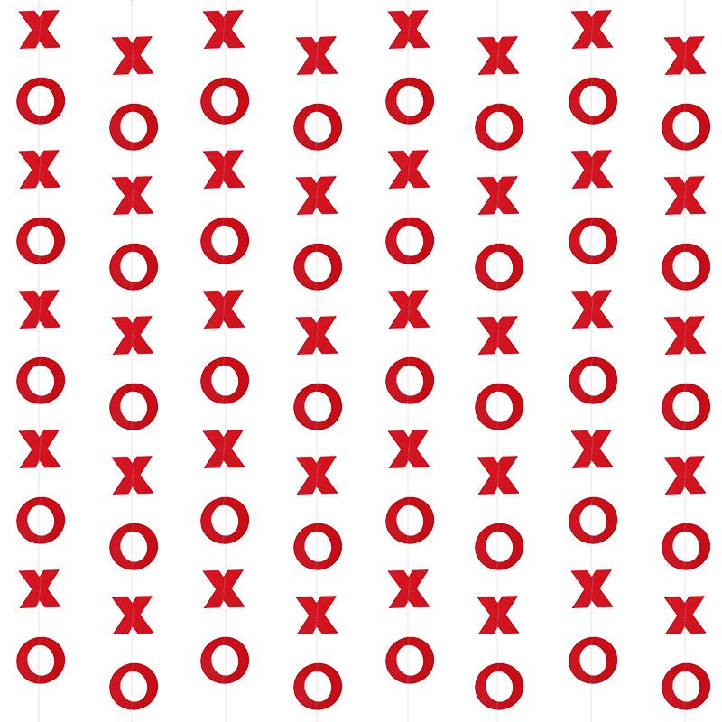 Red Pink Heart Garland String Valentines Day Decoration Wedding Anniversary Home Wall Hanging Paper Banner Flag Birthday Party