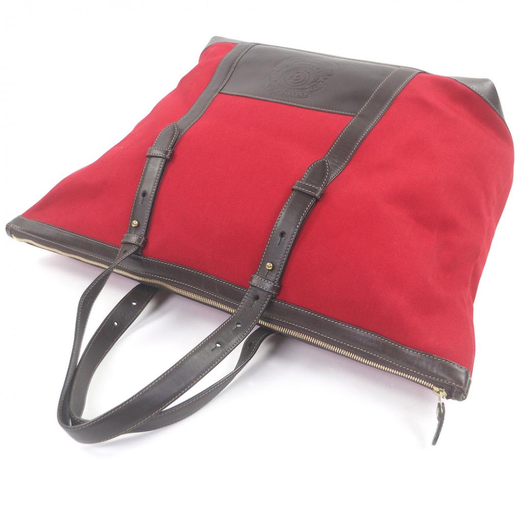 Very Good GHURKA Tote Bag Logo Embossed Large Size Red Canvas Mens Used